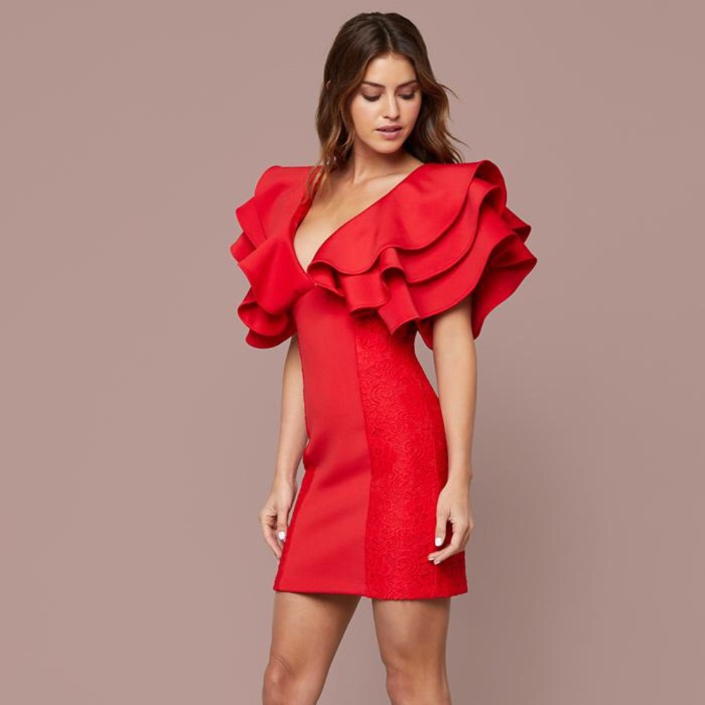 Bebe Ruffle Dress NWT